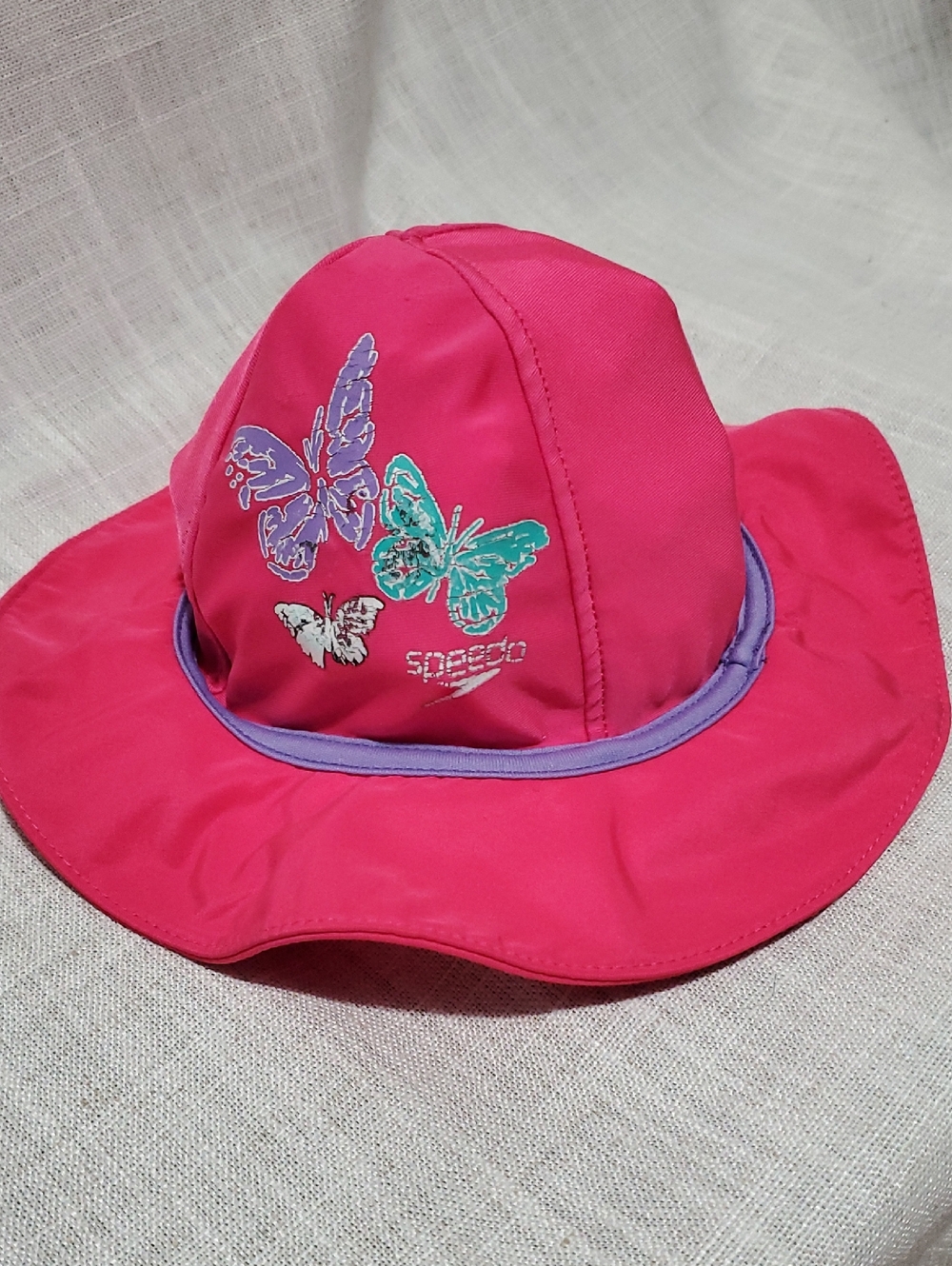 Kids Speedo Hot Pink Butterfly Swim Sun Hat